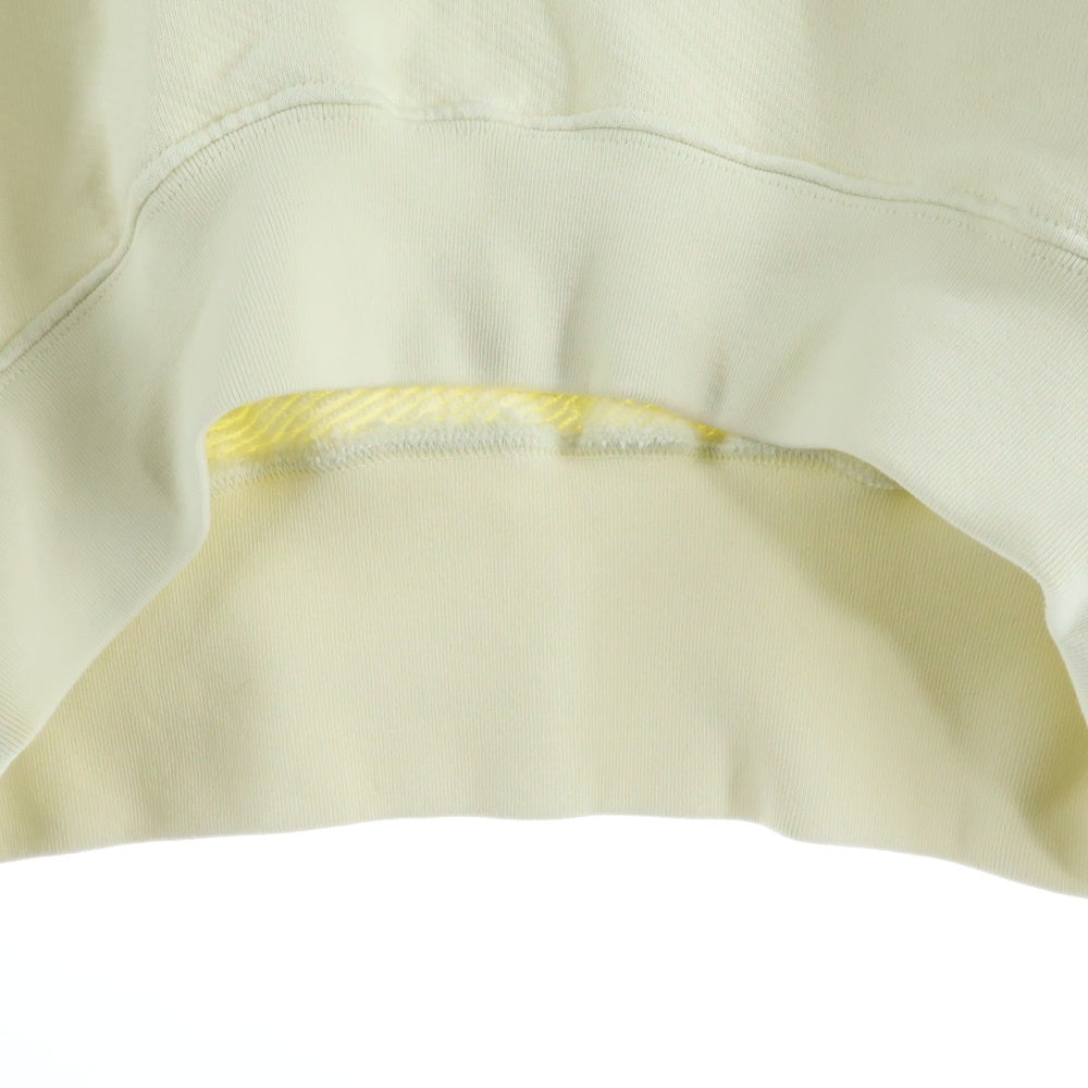 OFF-WHITE(オフホワイト) 23AW Felpa Flock OW Over Crew ロゴ刺繍 クルーネックスウェットトレーナー アイボリー OMBA075F23JER006