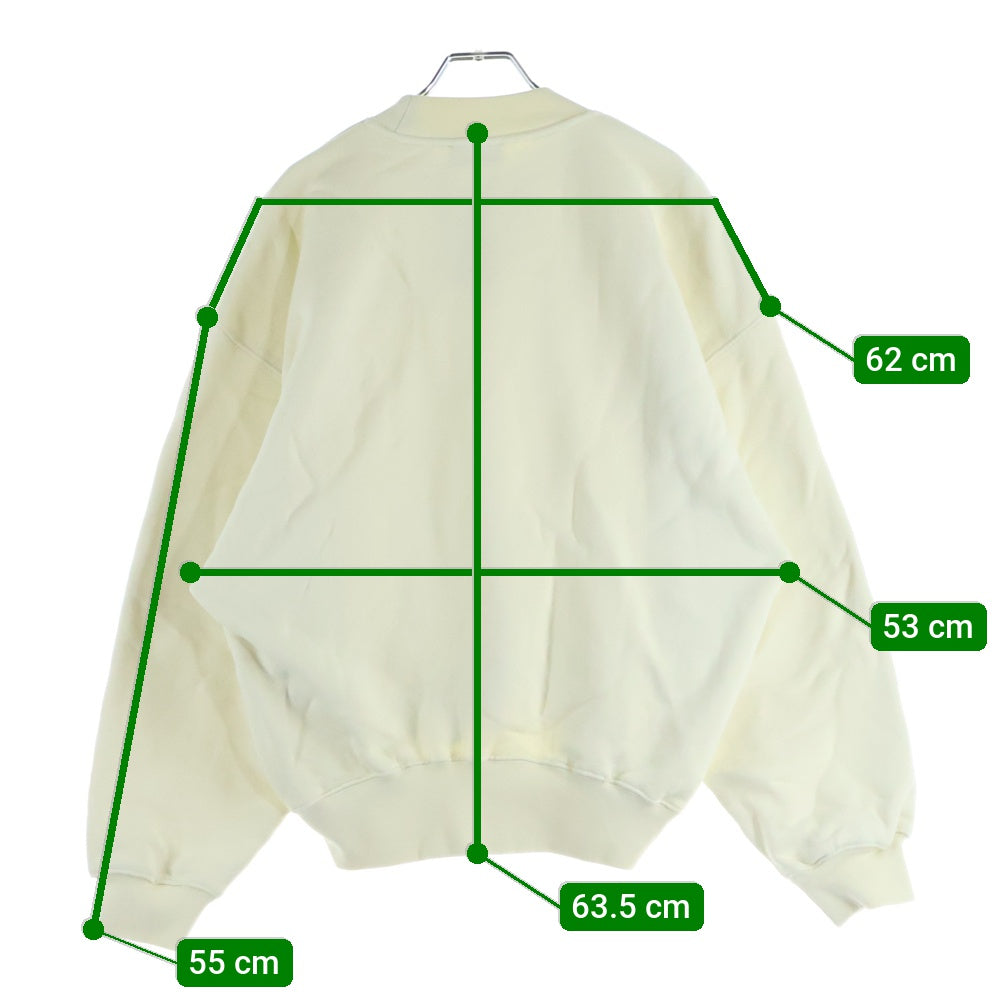 OFF-WHITE(オフホワイト) 23AW Felpa Flock OW Over Crew ロゴ刺繍 クルーネックスウェットトレーナー アイボリー OMBA075F23JER006
