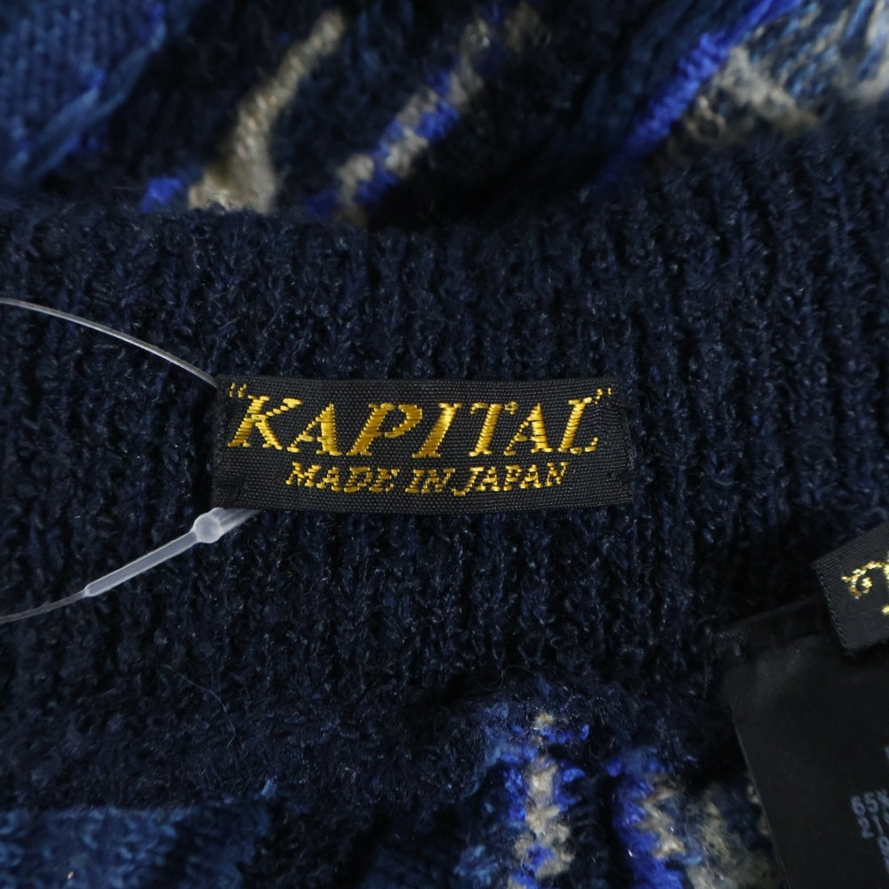 KAPITAL(キャピタル) 7F Boro Gauvy ニットパンツ ブルー EK-798