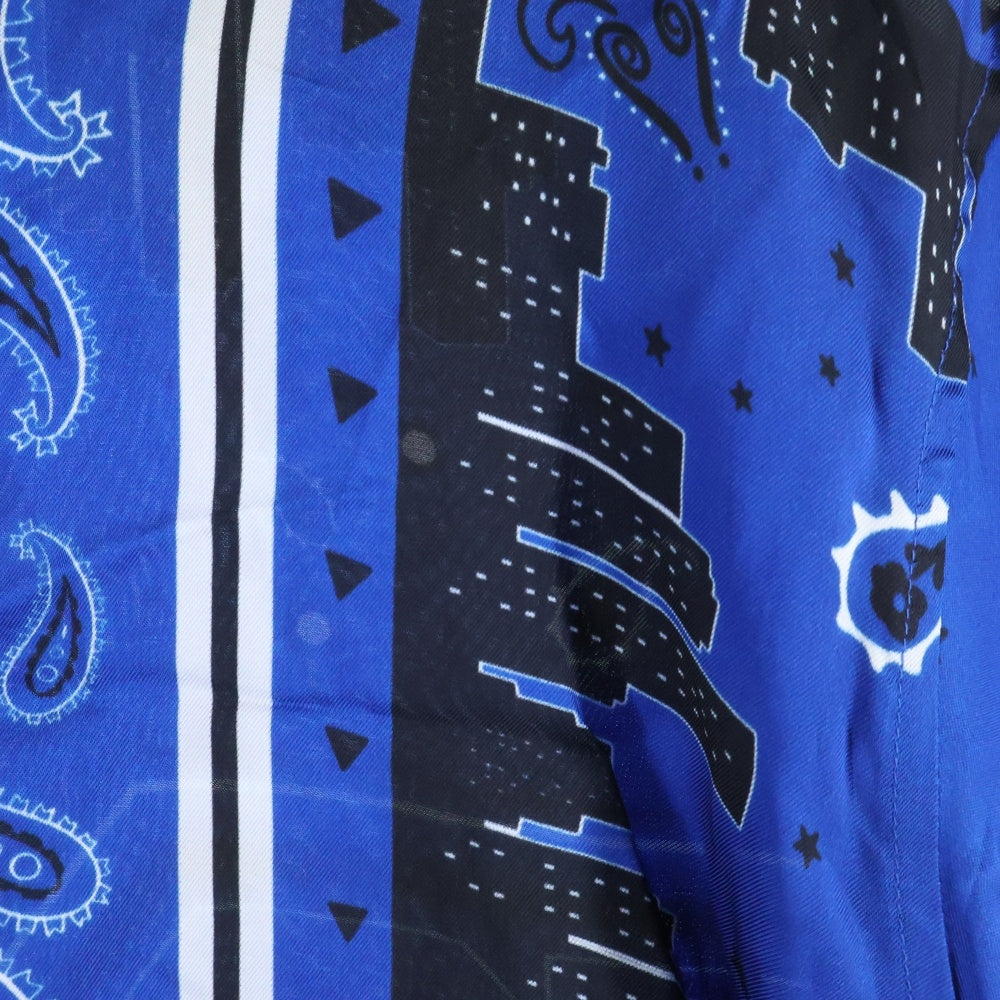 OFF-WHITE(オフホワイト) 24SS Bandana Bowling Shirt バンダナボウリングシャツ 総柄レーヨン半袖シャツ ブルー OMGG013S24FAB0034646