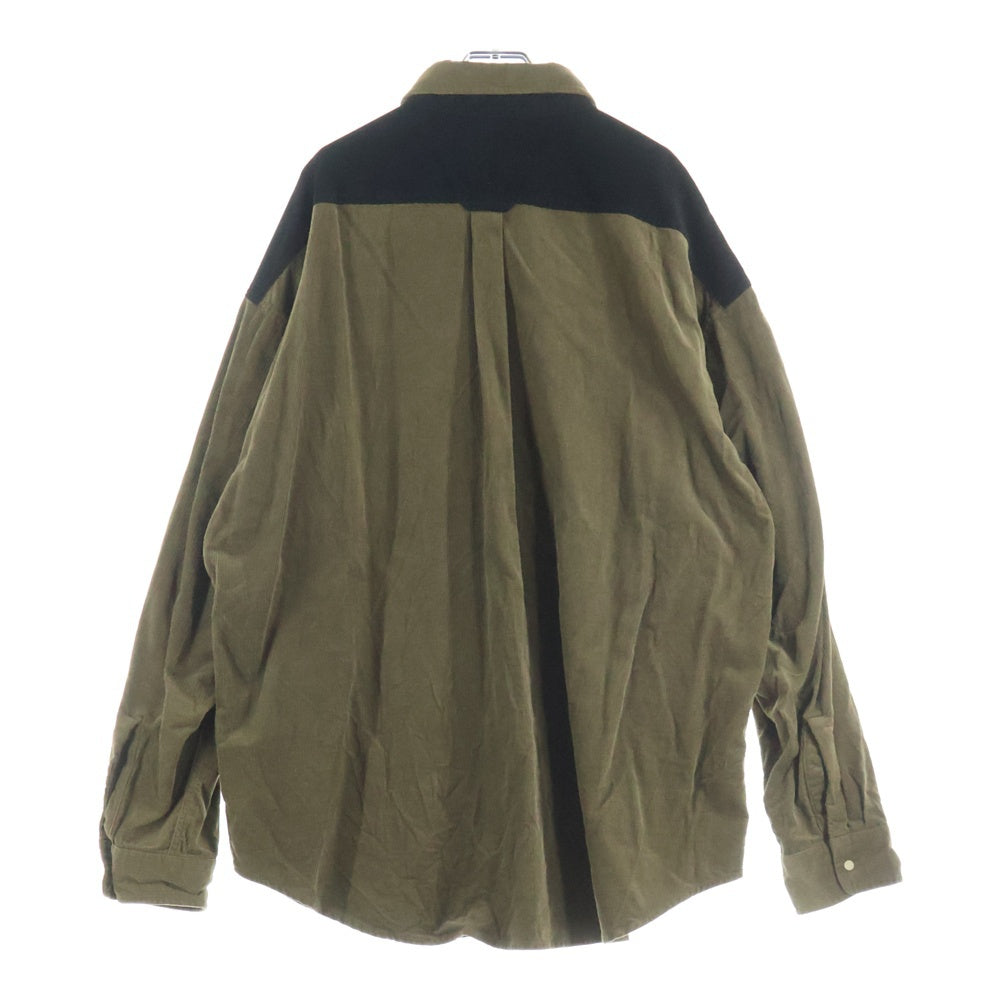 THE NORTH FACE PURPLE LABEL(ノースフェイスパープルレーベル) Organic Cotton Corduroy Big Shirt オーガニックコットン コーデュロイ ビッグ 長袖シャツ ブラック/カーキ NT3075N