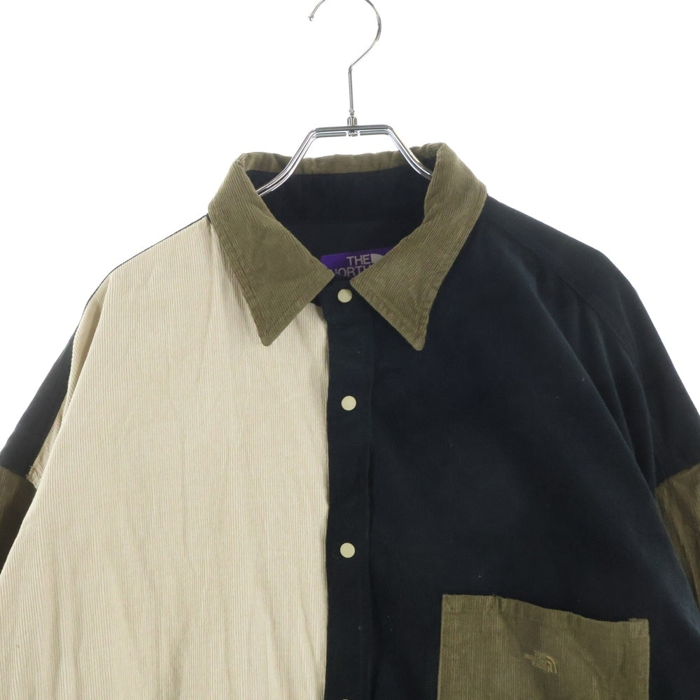 THE NORTH FACE PURPLE LABEL(ノースフェイスパープルレーベル) Organic Cotton Corduroy Big Shirt オーガニックコットン コーデュロイ ビッグ 長袖シャツ ブラック/カーキ NT3075N