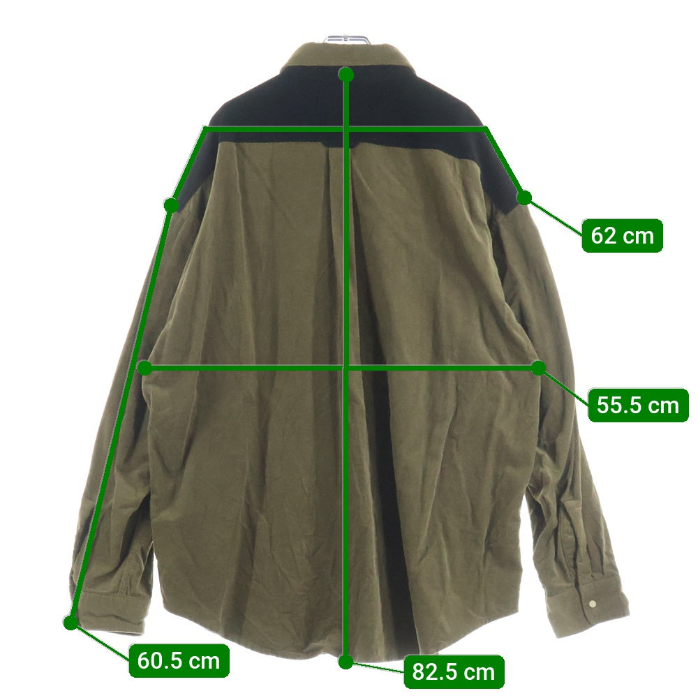 THE NORTH FACE PURPLE LABEL(ノースフェイスパープルレーベル) Organic Cotton Corduroy Big Shirt オーガニックコットン コーデュロイ ビッグ 長袖シャツ ブラック/カーキ NT3075N