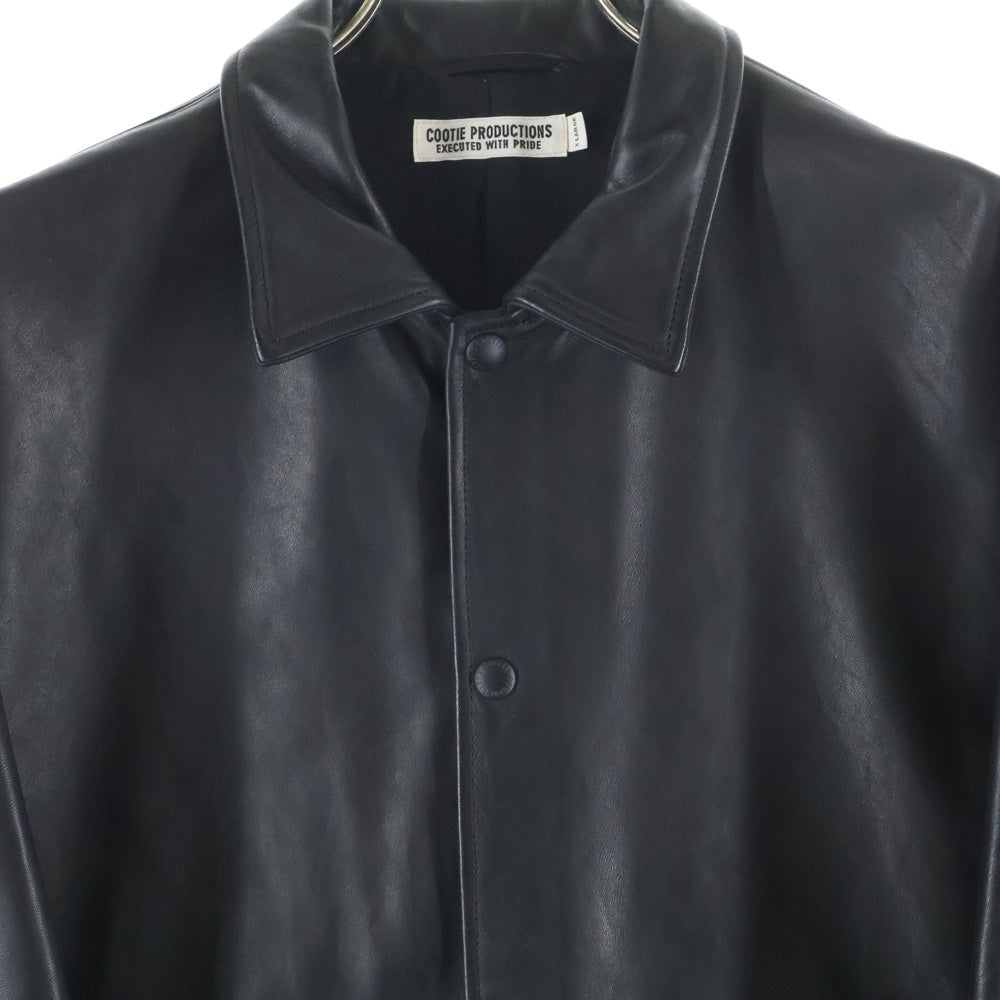 COOTIE PRODUCTIONS(クーティー プロダクションズ) Leather Coach Jacket レザーコーチジャケット ブラック CTE-21A209