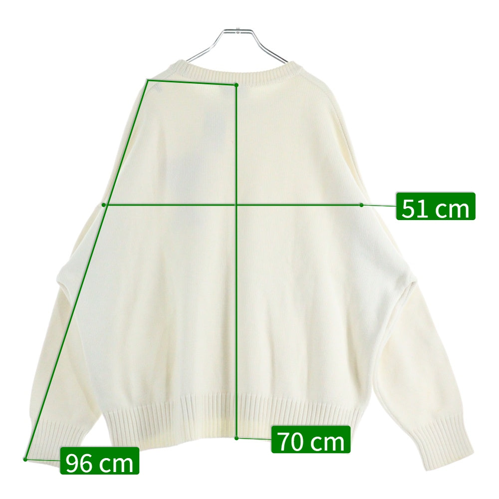 AMI Alexandre Mattiussi(アミアレクサンドルマテュッシ) Knit Sweater ハートロゴ刺繍 クルーネック ニットセーター アイボリー A20HK009.006