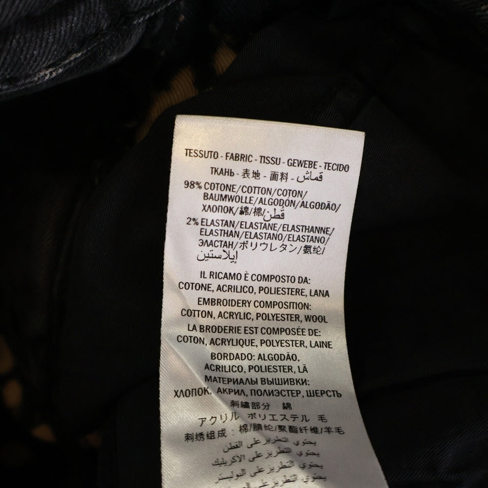 GUCCI(グッチ) 17SS ミケーレ初期 Tie Die Deinm Pants 刺繍 タイダイ ブリーチ加工デニムパンツ ストレートパンツ グレー