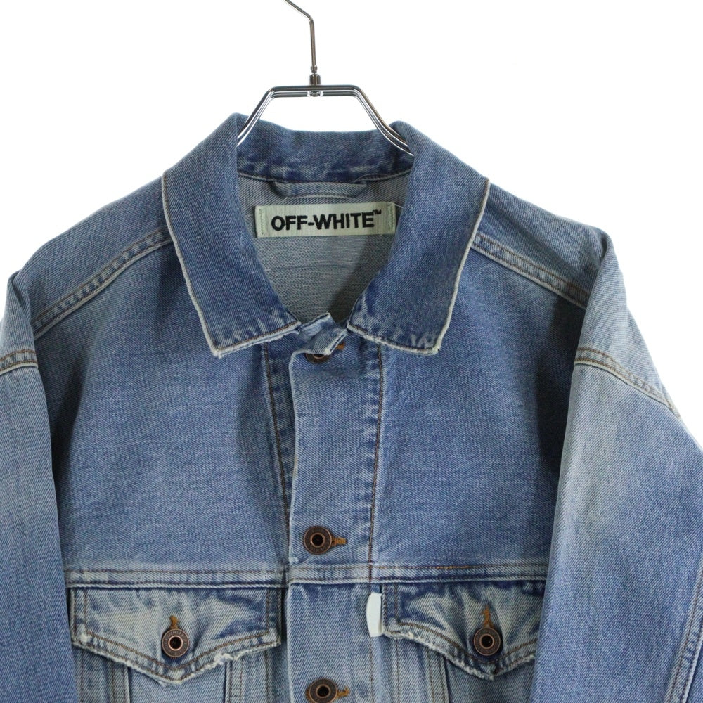 オフホワイトOff-WhiteデニムジャケットGジャンSサイズブルゾン Off-White DENIM JACKET オフホワイト デニムジャケット Gジャン (Off