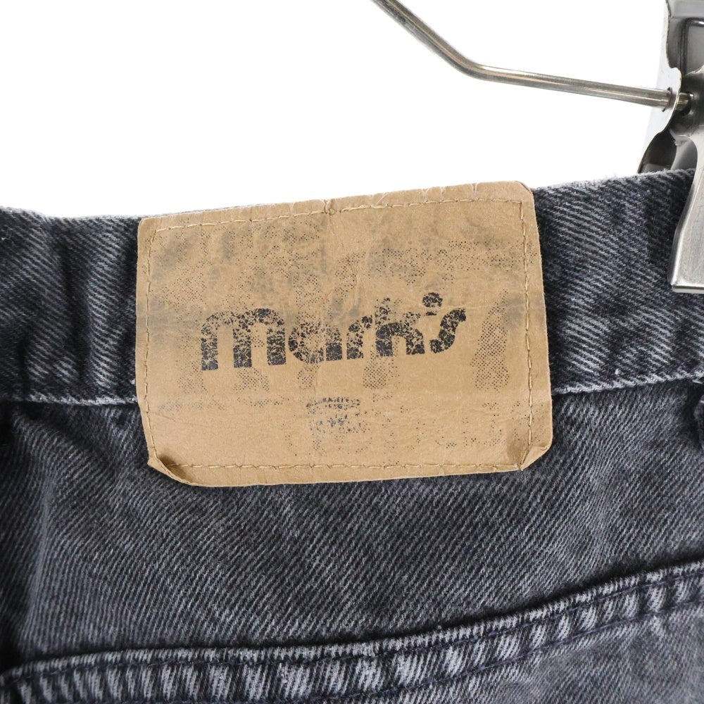 NO BRAND(ノーブランド) MARK'S マークズ ウォッシュド加工 ストレートデニムパンツ インディゴ グレー