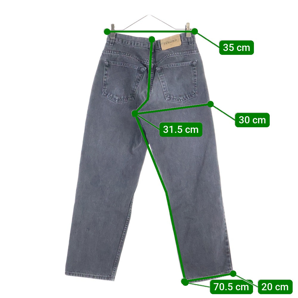 NO BRAND(ノーブランド) MARK'S マークズ ウォッシュド加工 ストレートデニムパンツ インディゴ グレー