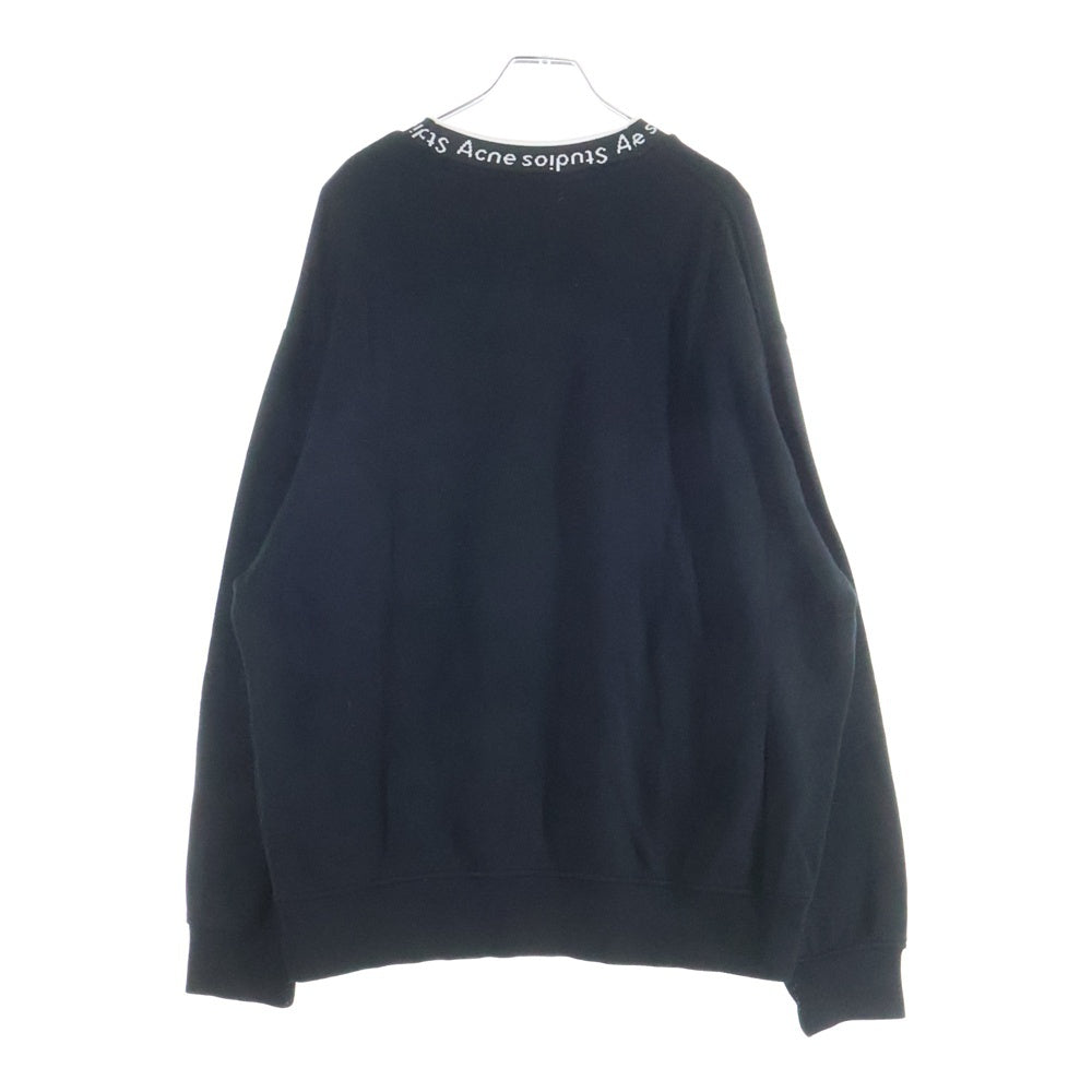 Acne Studios(アクネ ストゥディオズ) Logo Ribbed Sweatshirt ロゴリブスウェットシャツ ブラック FN-MN-SWEA000176 BI0078-