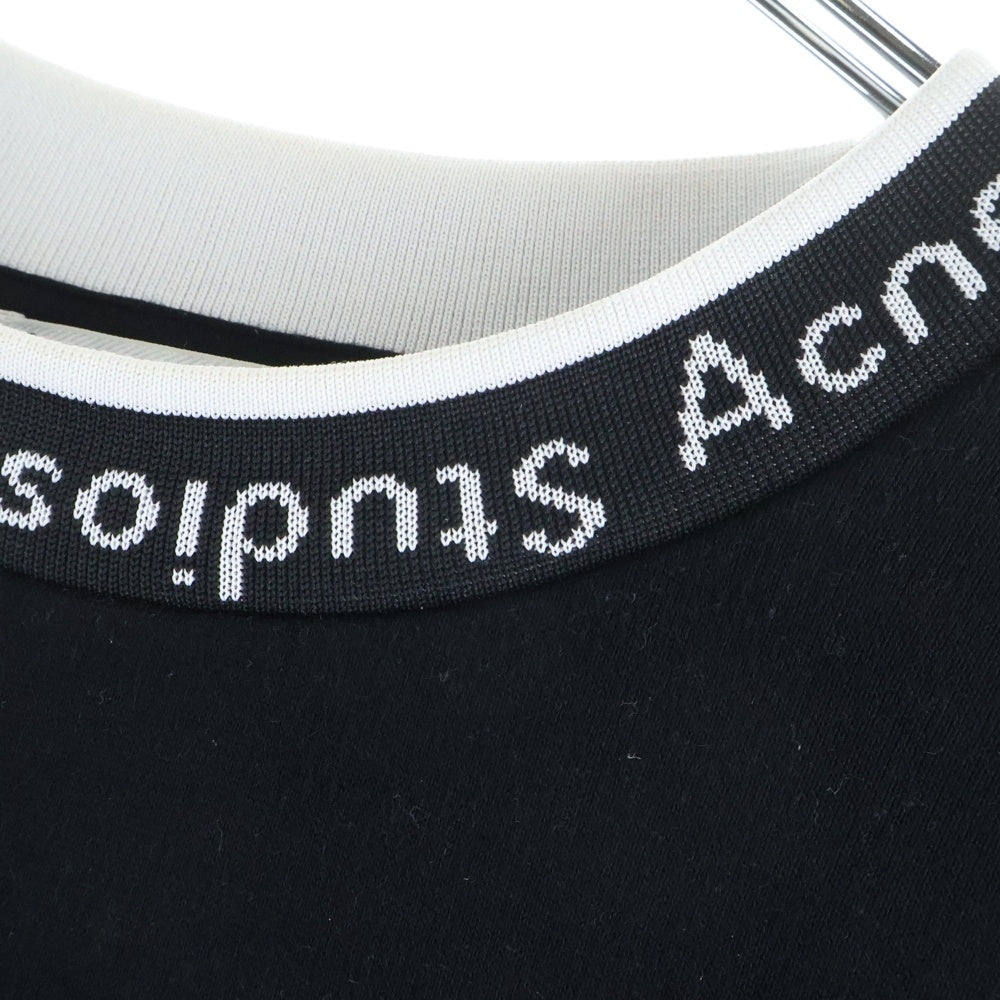 Acne Studios(アクネ ストゥディオズ) Logo Ribbed Sweatshirt ロゴリブスウェットシャツ ブラック FN-MN-SWEA000176 BI0078-