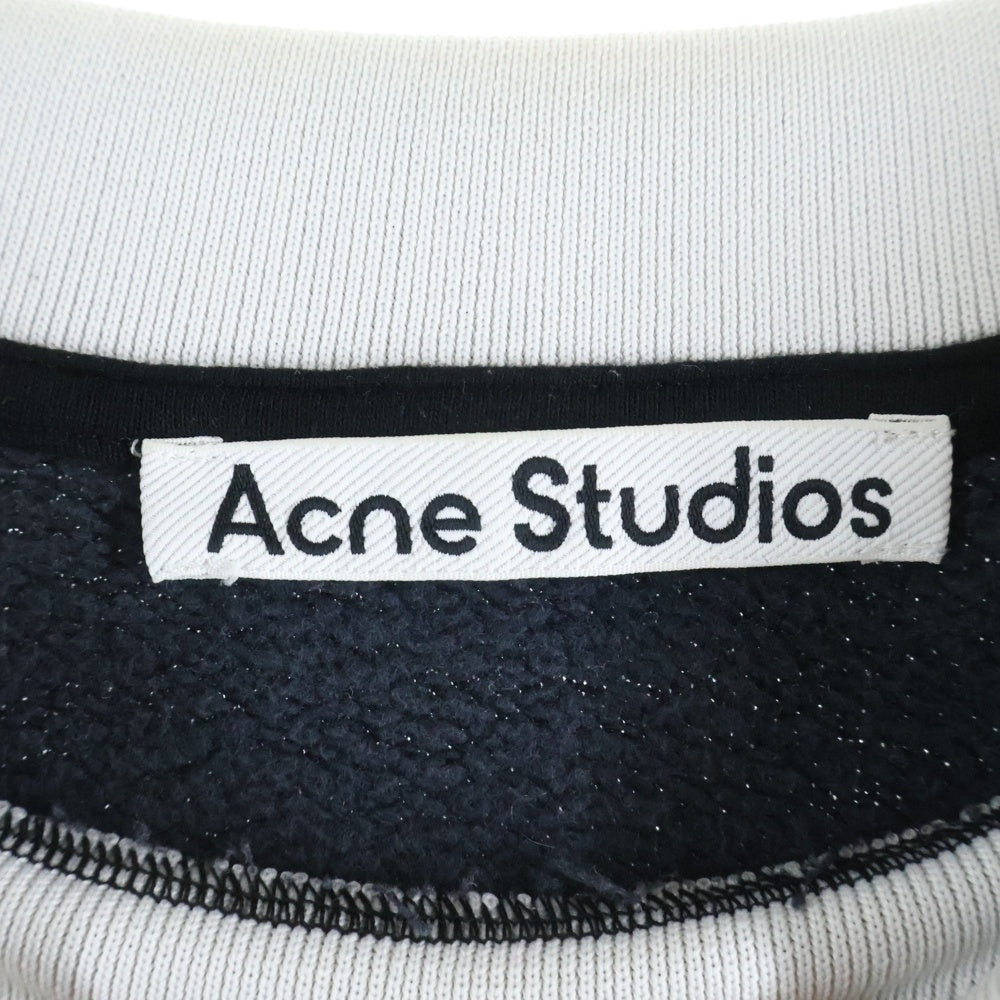 Acne Studios(アクネ ストゥディオズ) Logo Ribbed Sweatshirt ロゴリブスウェットシャツ ブラック FN-MN-SWEA000176 BI0078-