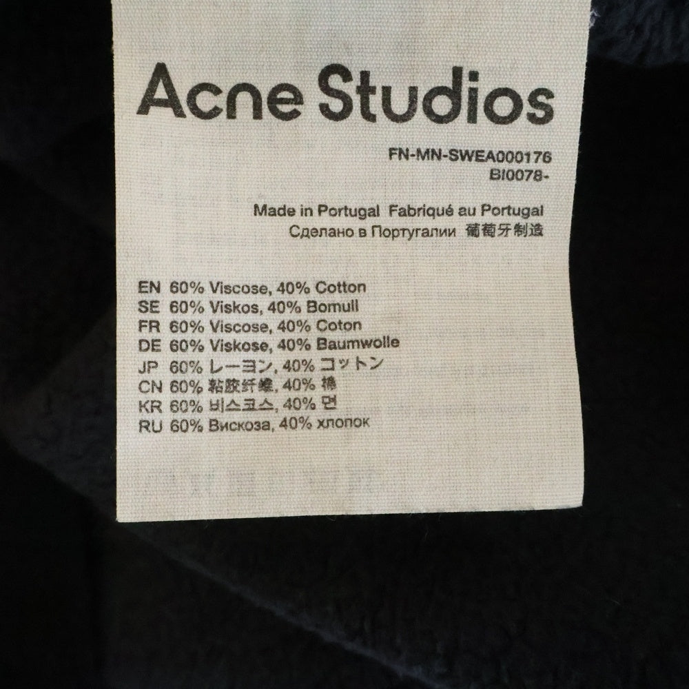 Acne Studios(アクネ ストゥディオズ) Logo Ribbed Sweatshirt ロゴリブスウェットシャツ ブラック FN-MN-SWEA000176 BI0078-