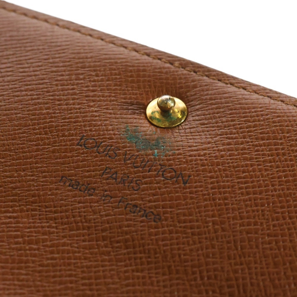LOUIS VUITTON(ルイヴィトン) ポルトトレゾール エテュイ パピエ モノグラム レザーウォレット 三つ折り財布 ブラウン M61202