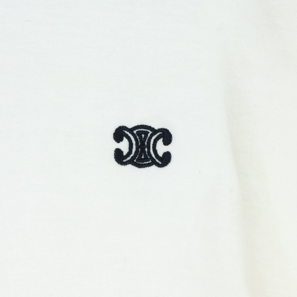 CELINE(セリーヌ) Triomphe Loose T-Shirt トリオンフ ロゴ刺繍 半袖Tシャツ ホワイト 2X04I671Q.01OB