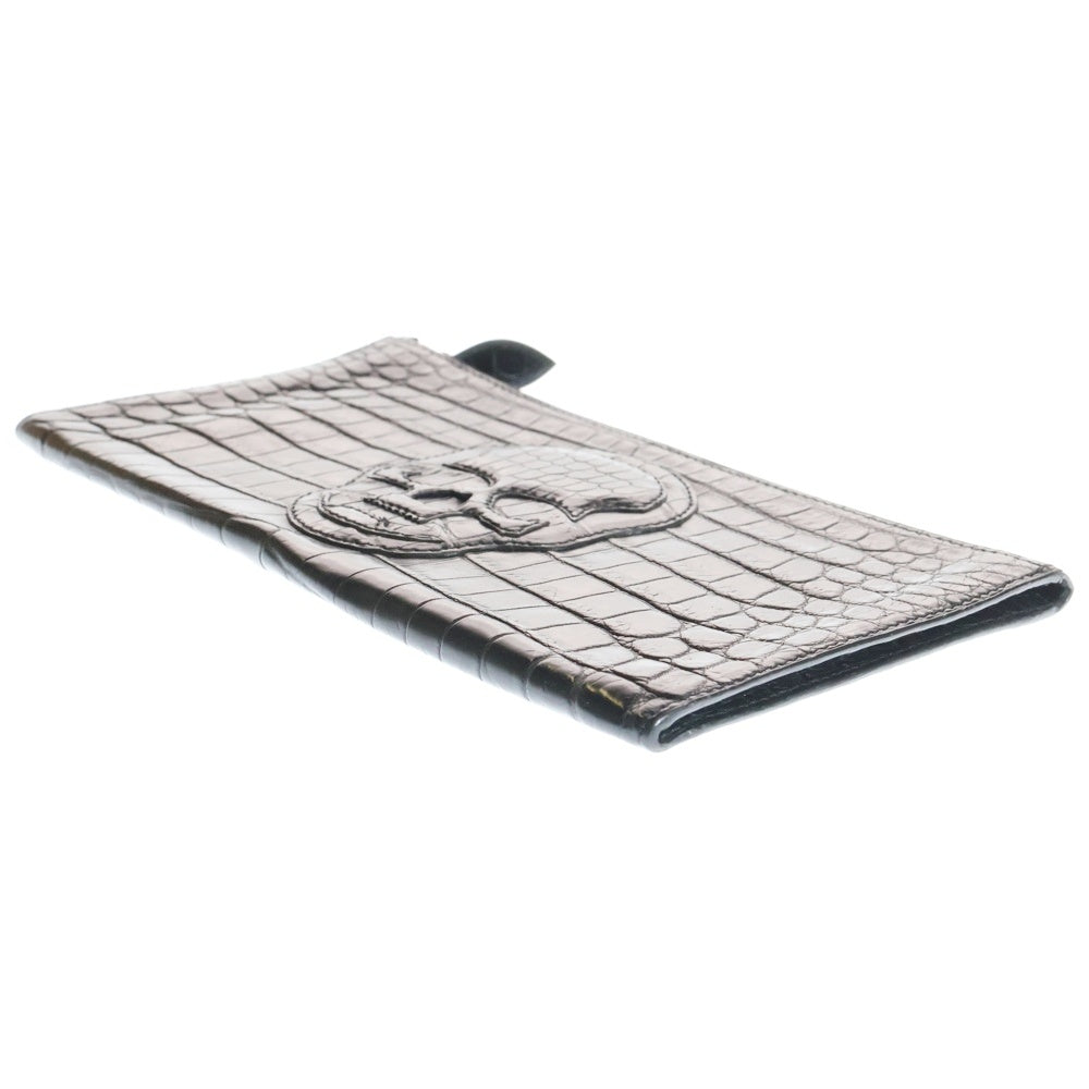 lucien pellat-finet(ルシアンペラフィネ) Crocodile Skull Clutch クロコダイル レザー スカルクラッチバッグ ハンドバッグ セカンドバッグ ブラック