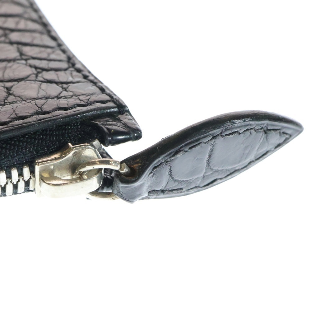 lucien pellat-finet(ルシアンペラフィネ) Crocodile Skull Clutch クロコダイル レザー スカルクラッチバッグ ハンドバッグ セカンドバッグ ブラック