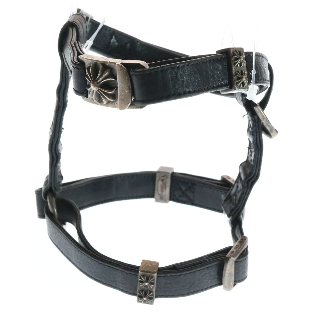 CHROME HEARTS(クロムハーツ) CH PLUS レザー ドッグハーネス 首輪 ブラック