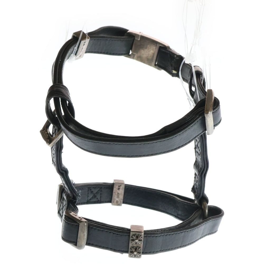 CHROME HEARTS(クロムハーツ) CH PLUS レザー ドッグハーネス 首輪 ブラック