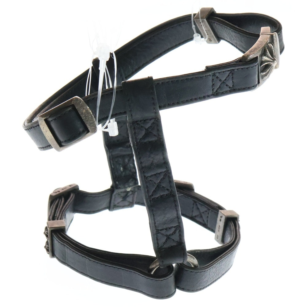 CHROME HEARTS(クロムハーツ) CH PLUS レザー ドッグハーネス 首輪 ブラック