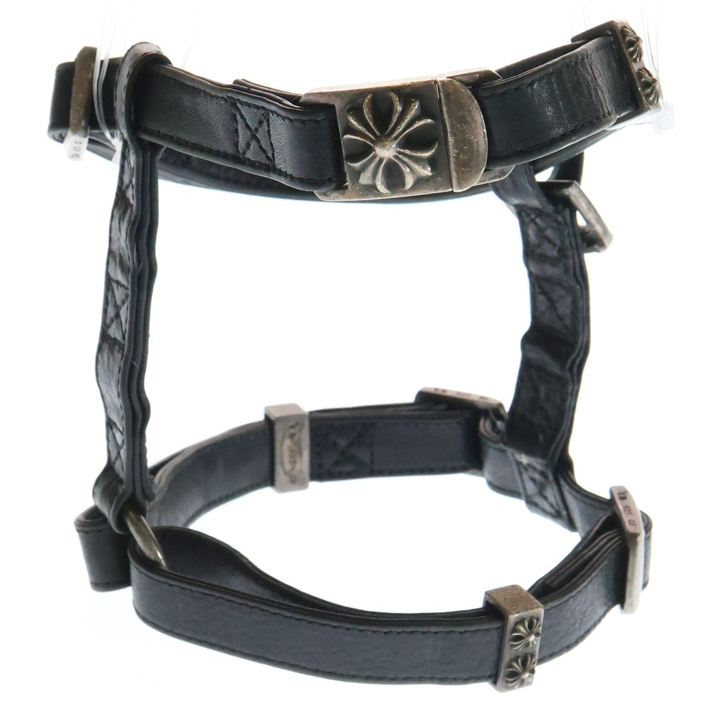 CHROME HEARTS(クロムハーツ) CH PLUS レザー ドッグハーネス 首輪 ブラック