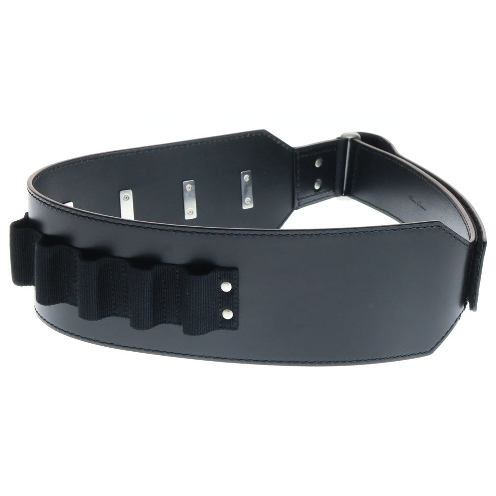 Rick Owens(リックオウエンス) 25SS Cargo Belt カーゴベルト レザーベルト コルセット ブラック RA01E0684-LGEL