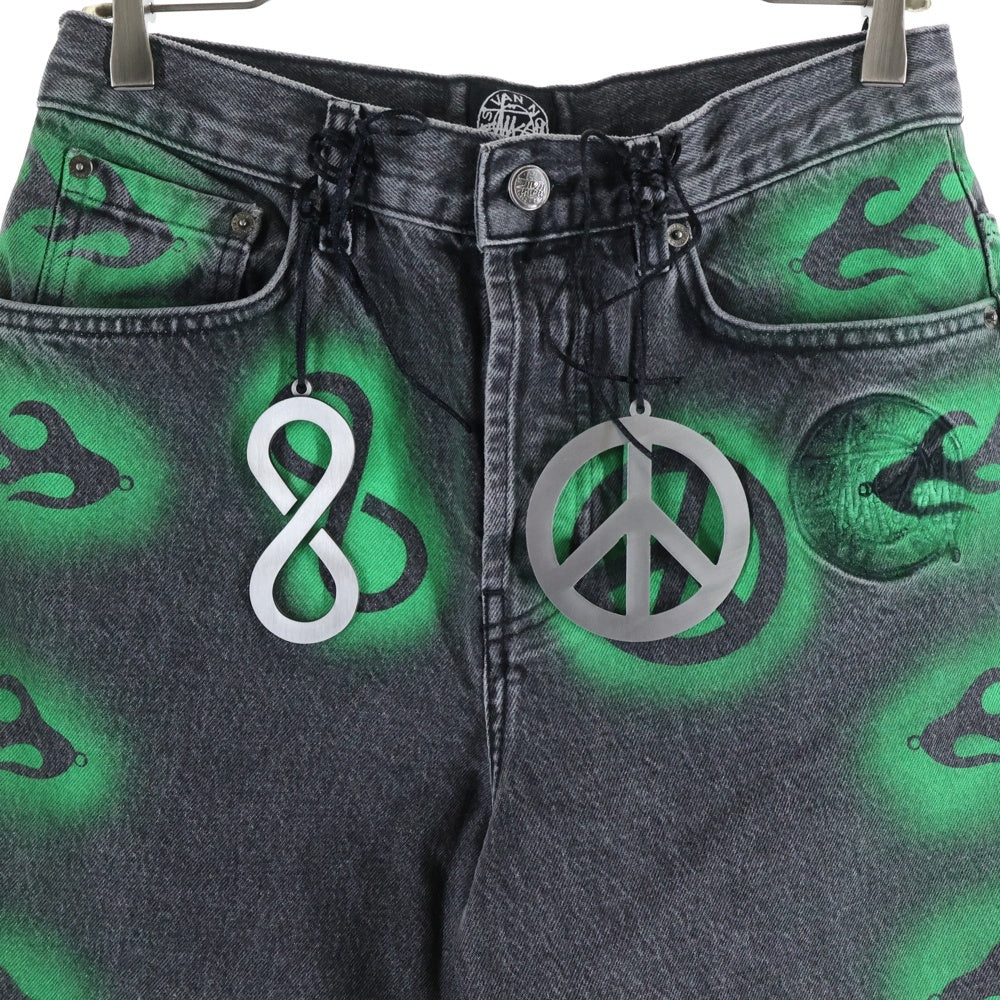 STUSSY(ステューシー) 24AW ×Dries Van Noten Hand-Stencilled Jeans ドリスヴァンノッテン ハンドステンシル ジーンズ グレー