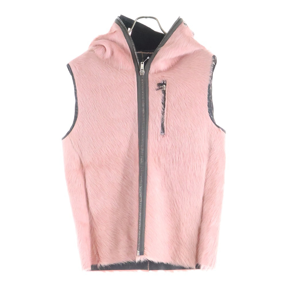 Rick Owens(リックオウエンス) 22AW GIMP VEST ギンプ ハラコレザーベスト ピンク RR02B2706-LHL