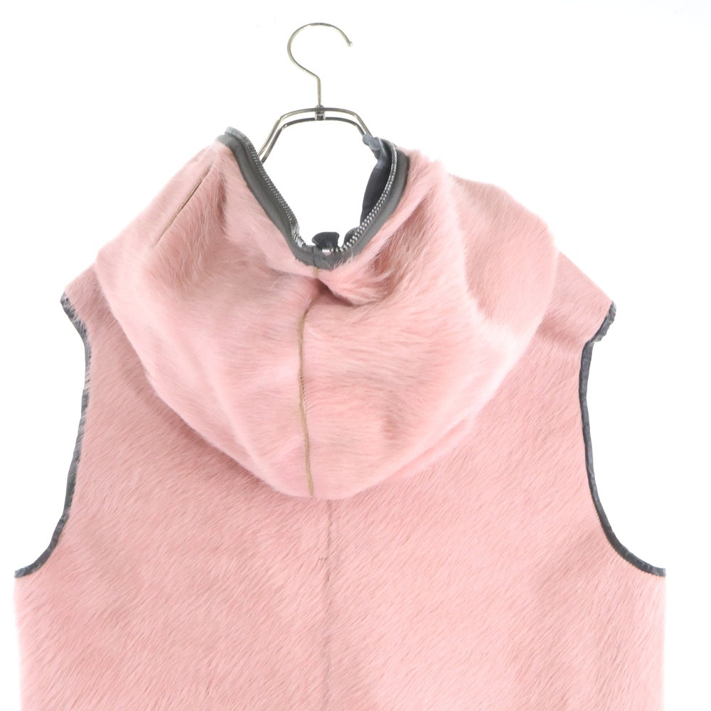 Rick Owens(リックオウエンス) 22AW GIMP VEST ギンプ ハラコレザーベスト ピンク RR02B2706-LHL