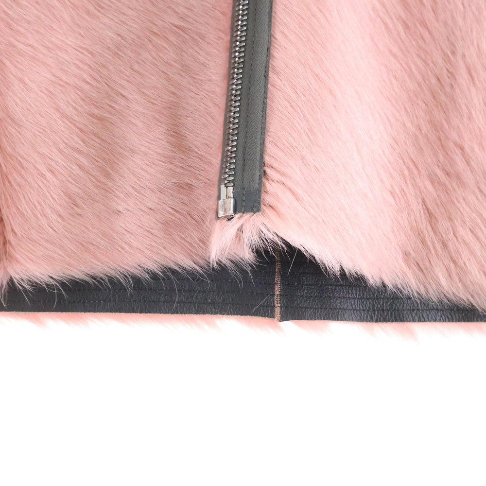 Rick Owens(リックオウエンス) 22AW GIMP VEST ギンプ ハラコレザーベスト ピンク RR02B2706-LHL