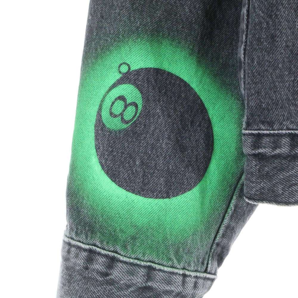 STUSSY(ステューシー) 24AW ×Dries Van Noten Hand-Stencilled Denim Jacket ドリスヴァンノッテン ハンドステンシル デニムジャケット グレー