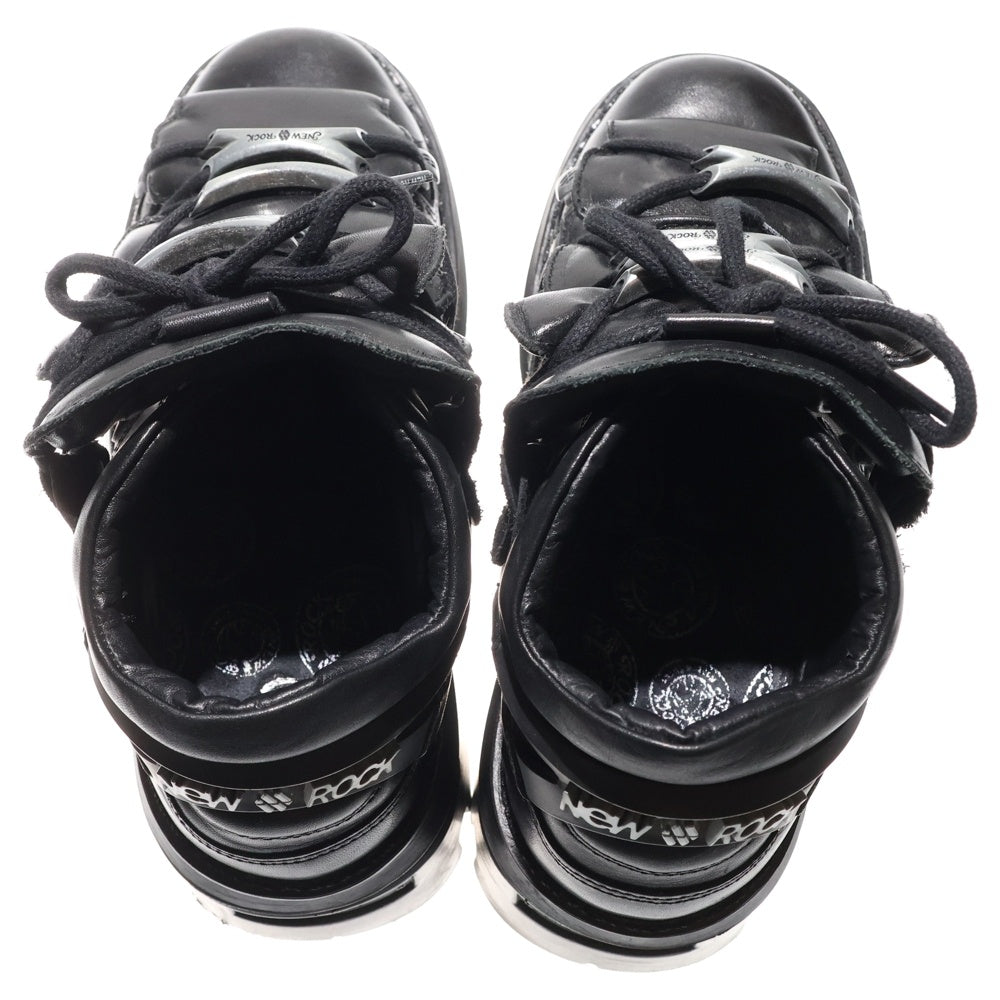 newrock アンクルブーツ 27.5 レザー ブラック NEW ROCK(ニューロック) AMKLE BOOT アンクルブーツ ブラック M