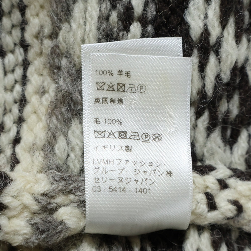 CELINE(セリーヌ) 21AW Nordic Knit Hoodie ノルディックニットフーディー プルオーバーパーカー アイボリー 2A80R107O
