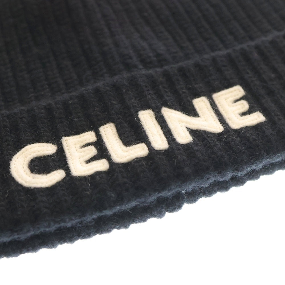 CELINE(セリーヌ) Wool Knit Beanie ロゴ ビーニー ニット帽 帽子