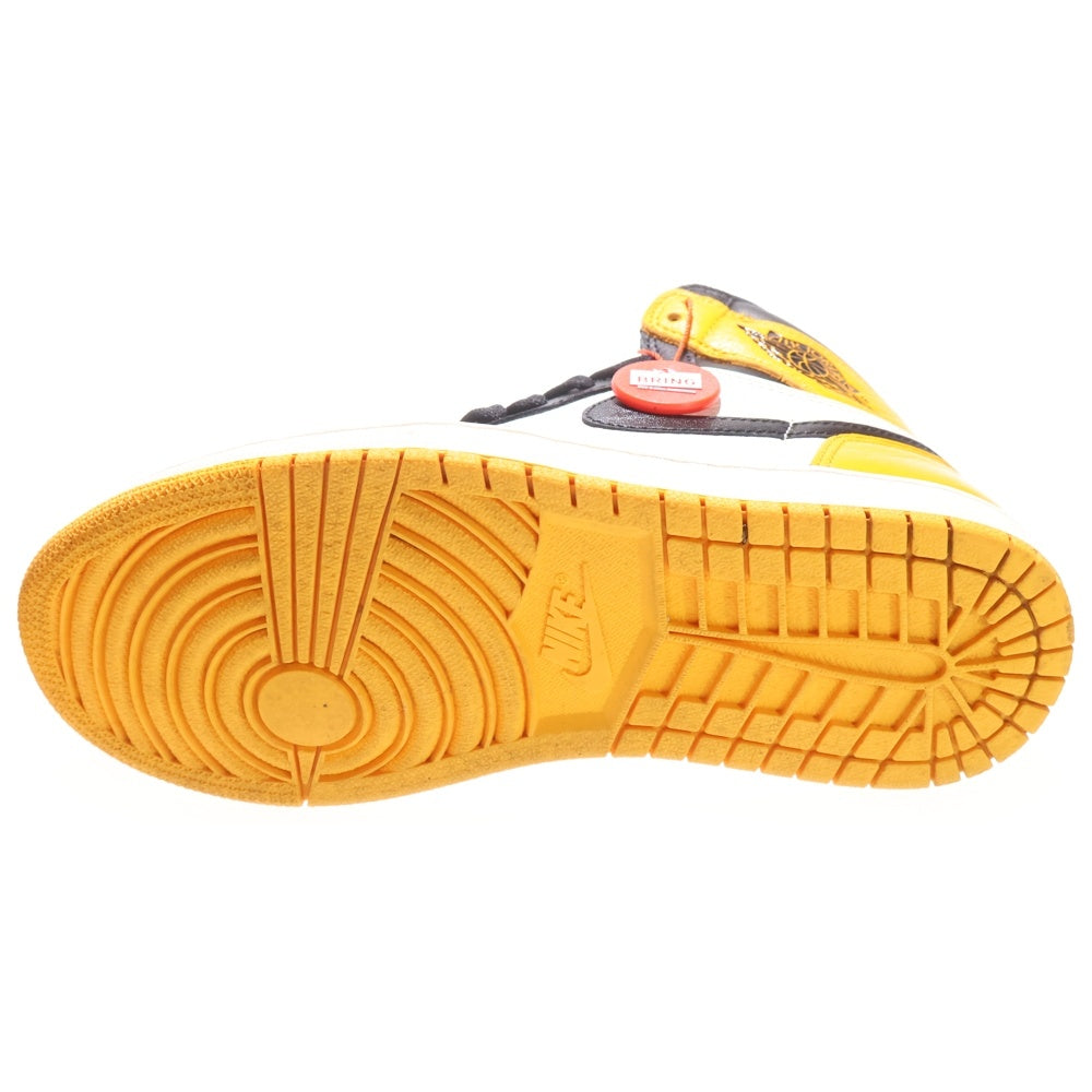 NIKE(ナイキ) AIR JORDAN1 RETRO HIGH OG エアジョーダン1 タクシー ハイカットスニーカー イエロー US7/25cm 555088-711