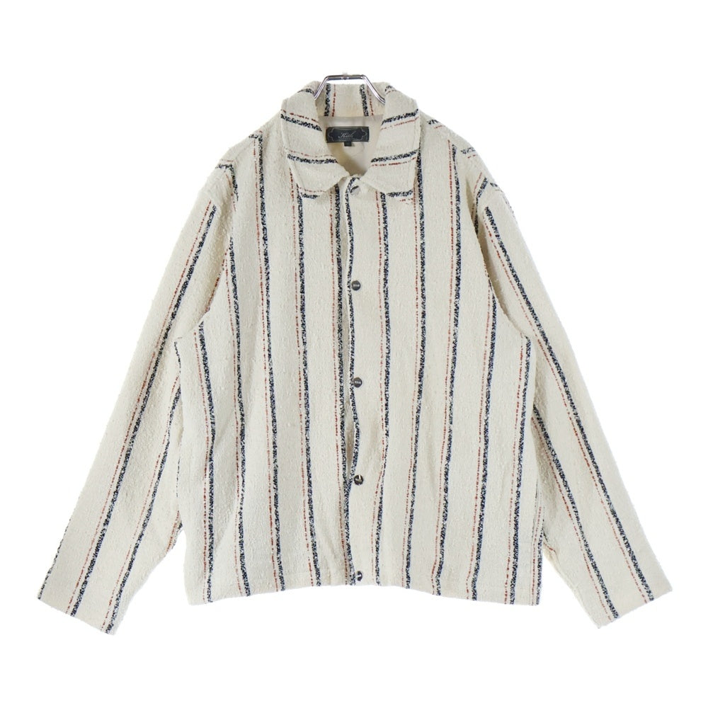 KITH(キス) ロアンヌブークレ パイル地 オーバーサイズ長袖シャツ アイボリー