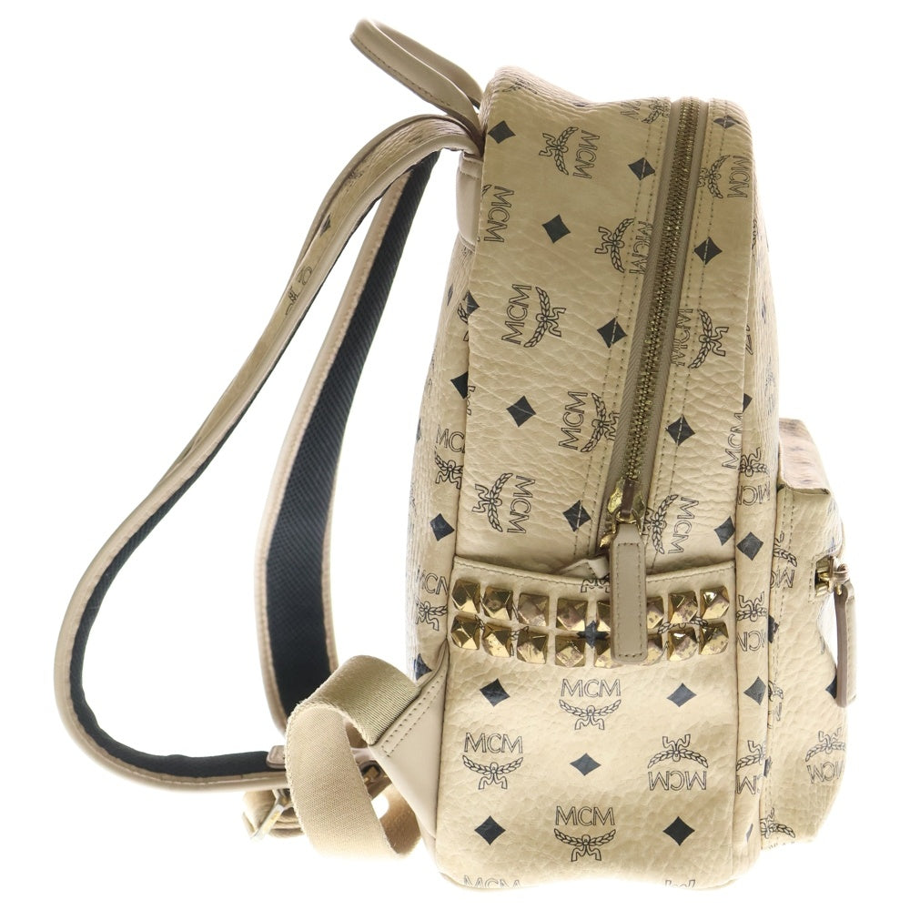 MCM エムシーエム リュック バックパック ベージュ スタッズ Sサイズ