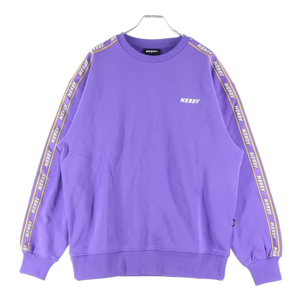 NO BRAND(ノーブランド) NERDY(ノルディ) RGB Logo Tape Sweatshirt クルーネックスウェットトレーナー パープル