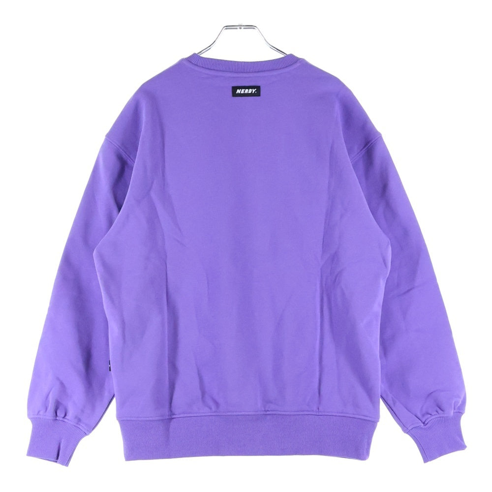 NO BRAND(ノーブランド) NERDY(ノルディ) RGB Logo Tape Sweatshirt クルーネックスウェットトレーナー パープル