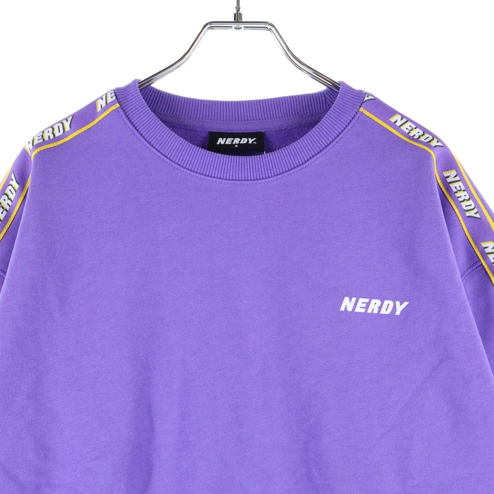 NO BRAND(ノーブランド) NERDY(ノルディ) RGB Logo Tape Sweatshirt クルーネックスウェットトレーナー パープル