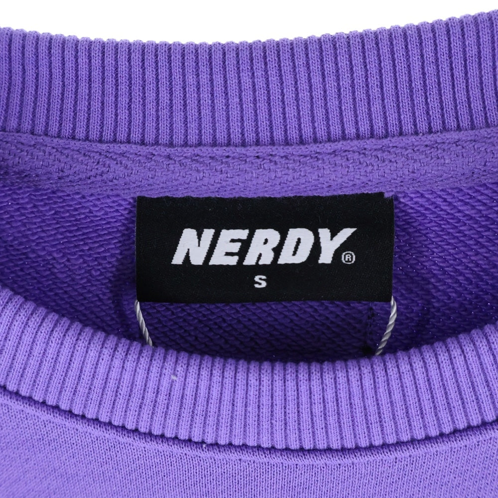 NO BRAND(ノーブランド) NERDY(ノルディ) RGB Logo Tape Sweatshirt クルーネックスウェットトレーナー パープル