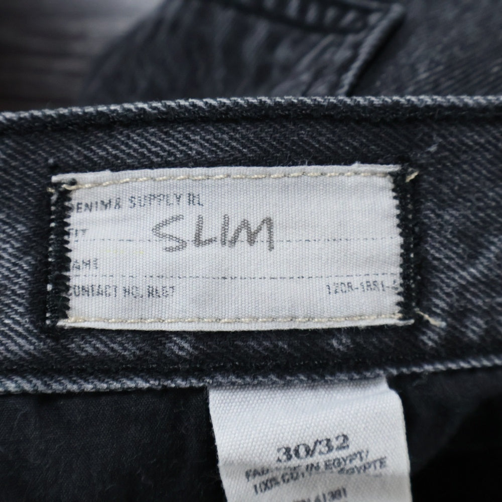 RALPH LAUREN(ラルフローレン) Slim ボタンフライ ダメージ加工 デニムスキニーパンツ グレー