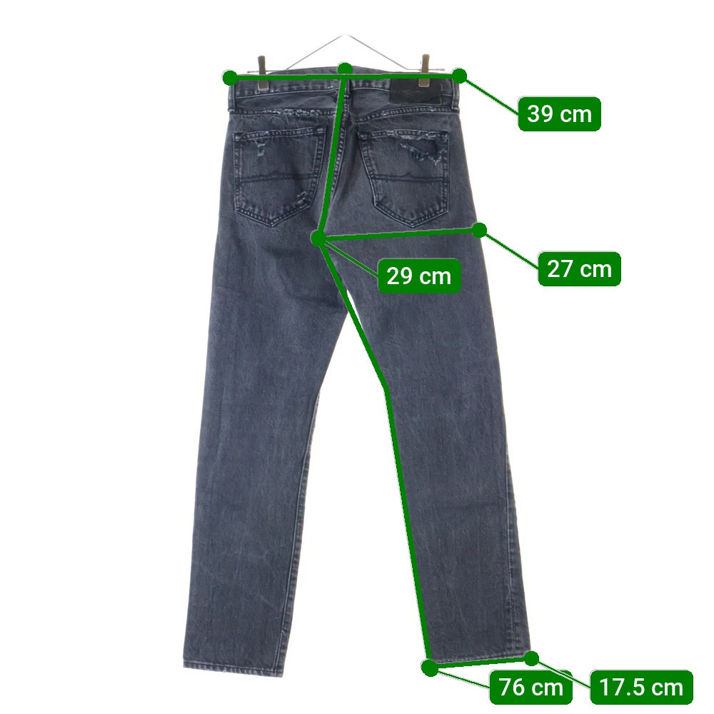 RALPH LAUREN(ラルフローレン) Slim ボタンフライ ダメージ加工 デニムスキニーパンツ グレー