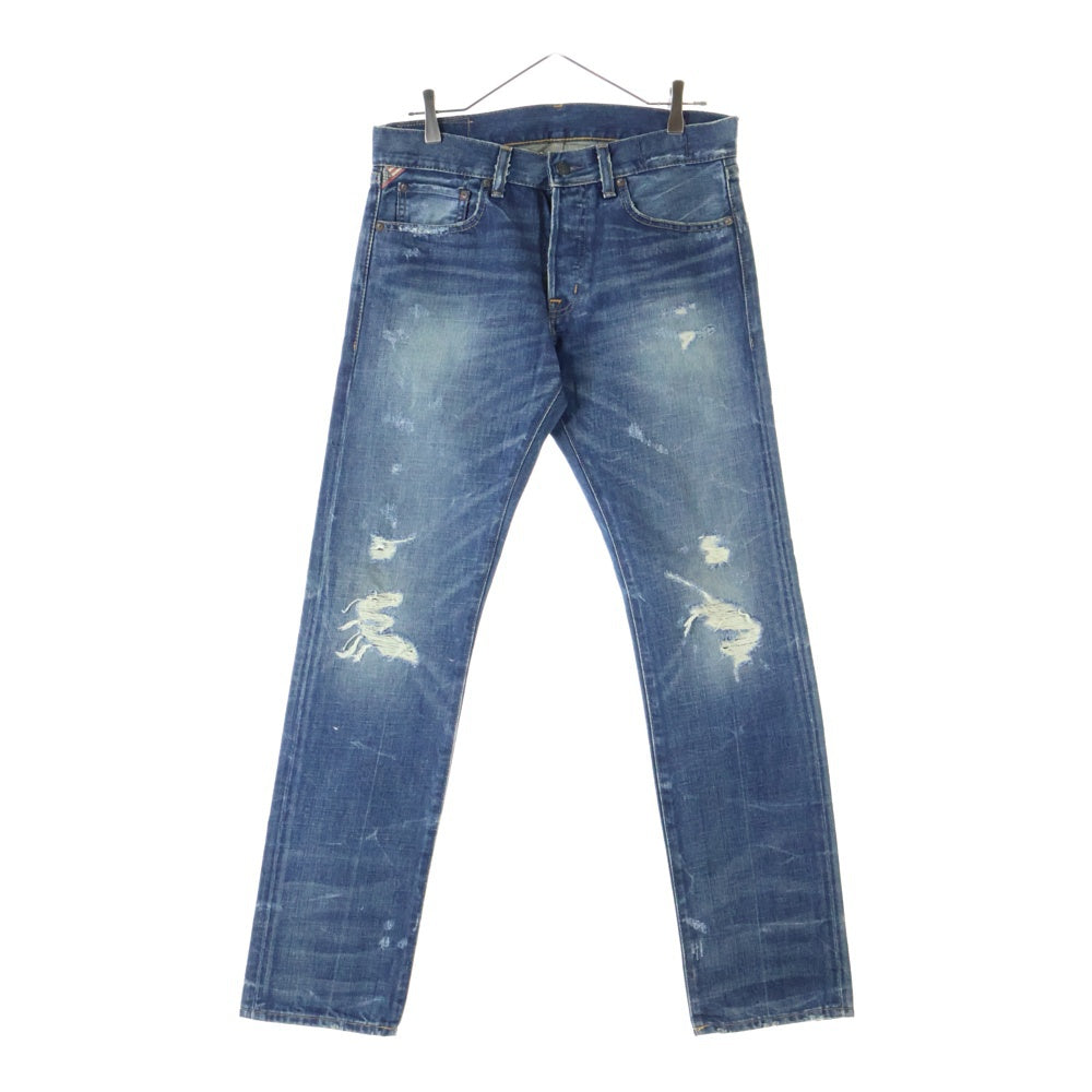 RALPH LAUREN(ラルフローレン) Slim ボタンフライ ダメージ加工 デニムスキニーパンツ インディゴ