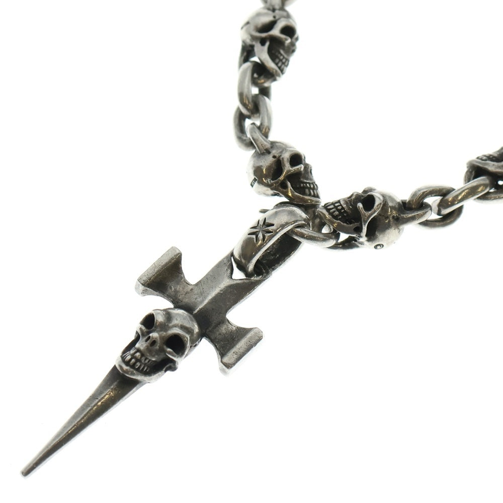 Gaboratory/Gabor(ガボラトリー/ガボール) Half Single Skull Dagger Square & H.W.O With Quarter Skull & Small Ovel Links Necklace ハーフシングルスカル ダガースクエア スカルリンク ネックレス