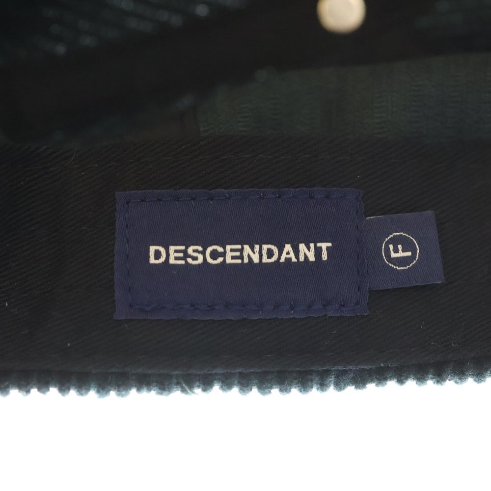 DESCENDANT(ディセンダント) LETTERED 6PANEL レタード 6パネル コーデュロイ キャップ 帽子 グリーン