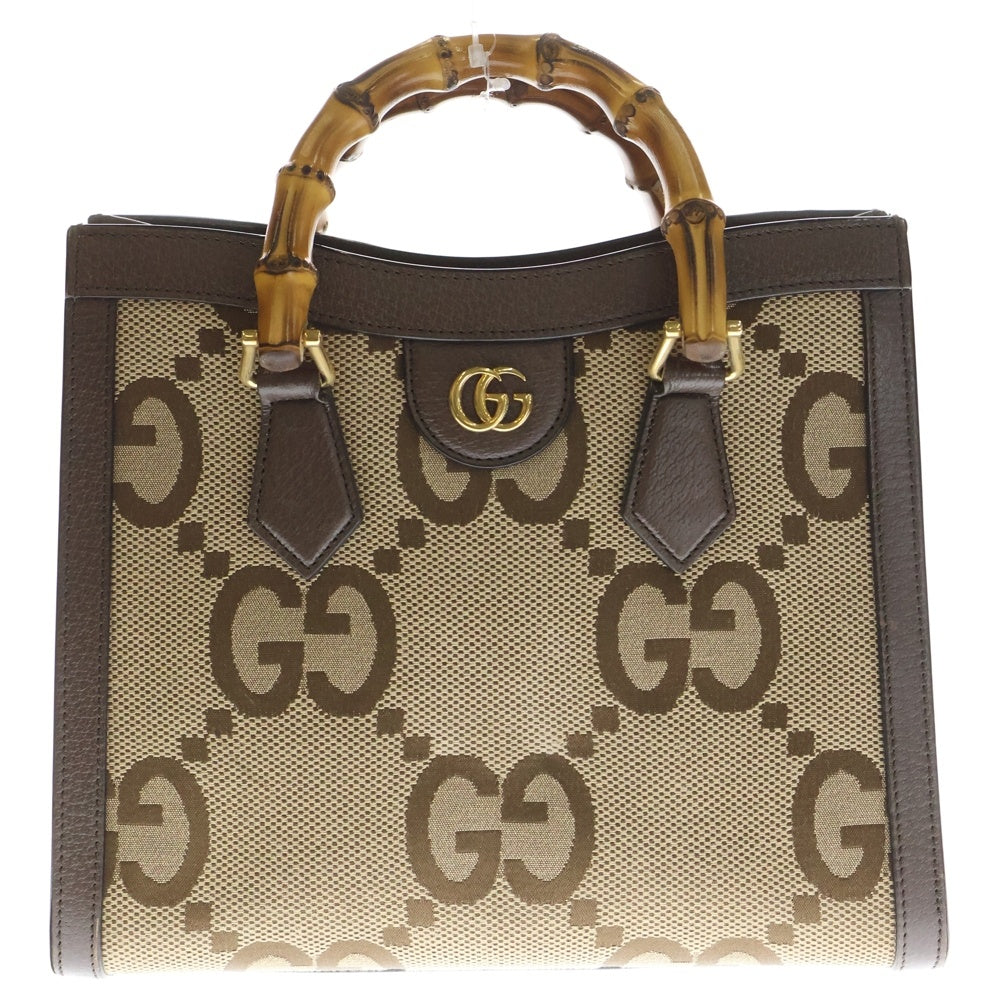 GUCCI(グッチ) Diana JumboGG Bamboo Bag ダイアナ バンブー レザーハンドバッグ トートバッグ ショルダーバッグ ブラウン 660195 493075