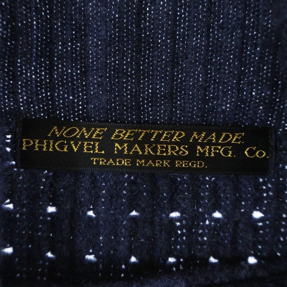 PHIGVEL(フィグベル) MIL TURTLE NECK KNIT ウールタートルネックニットセーター ネイビー PMAC-KN04