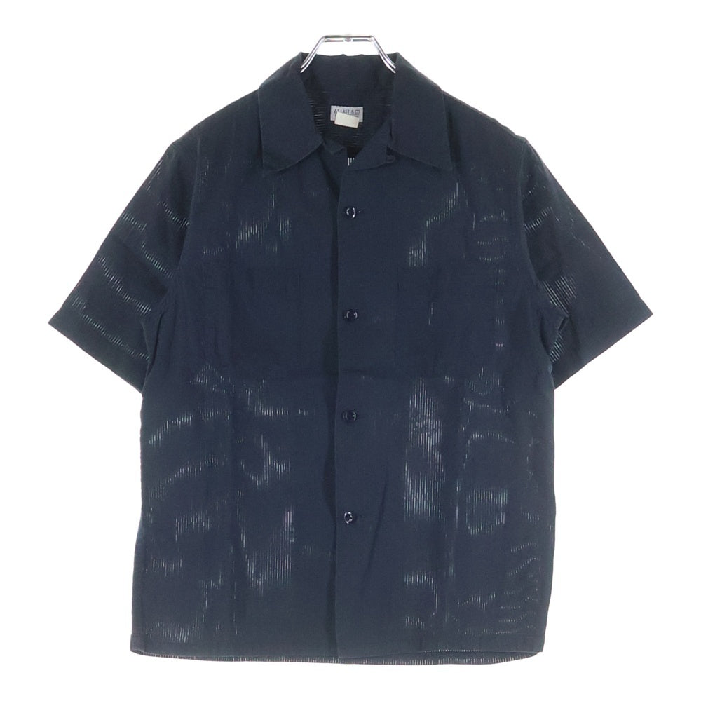 AT LAST & CO(アットラスト) WORK SHIRT ストライプ半袖ワークシャツ ネイビー