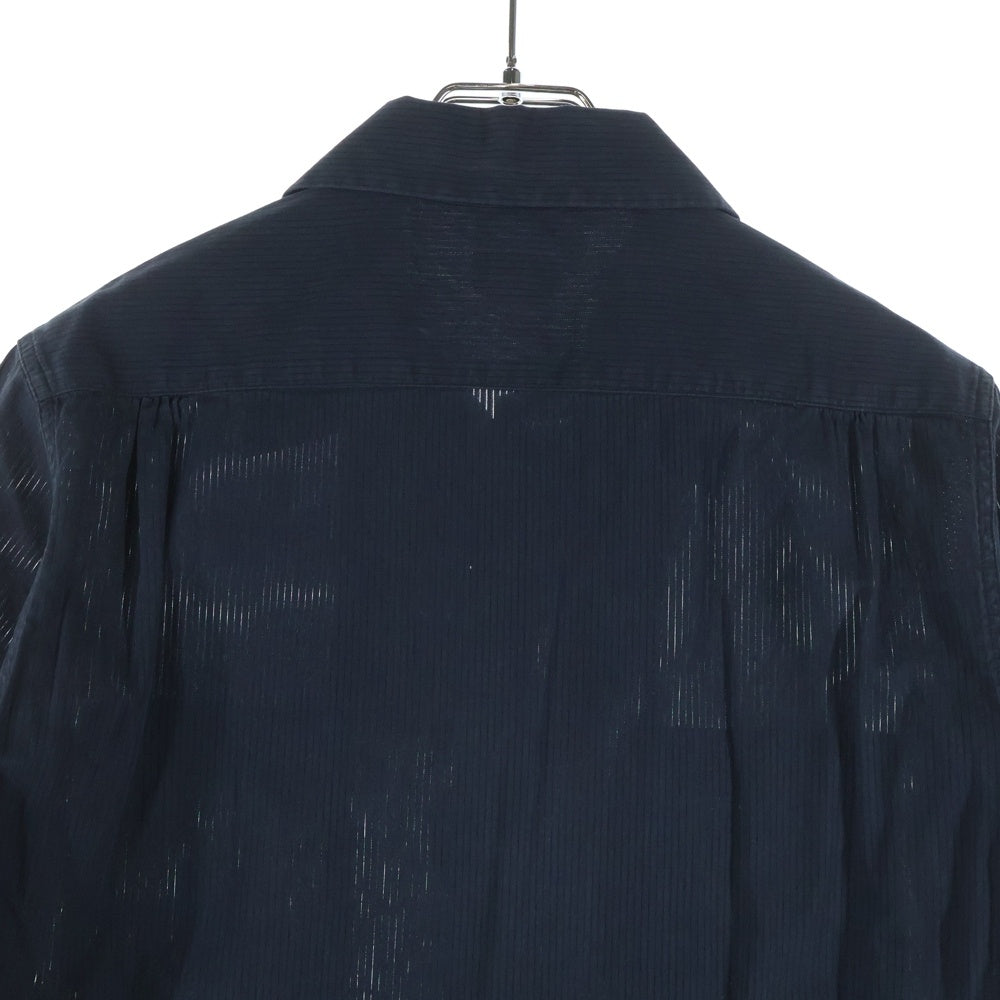 AT LAST & CO(アットラスト) WORK SHIRT ストライプ半袖ワークシャツ ネイビー